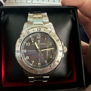 Sottomarino Fuso Orario ST-7001-11 Black Dial 42 mm dive watch Stainless Steel